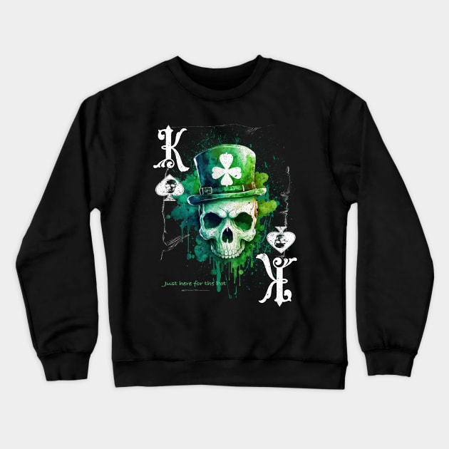 Patricks Day Poker Apparel Lucky Green Skull Crewneck Sweatshirt by printjobz